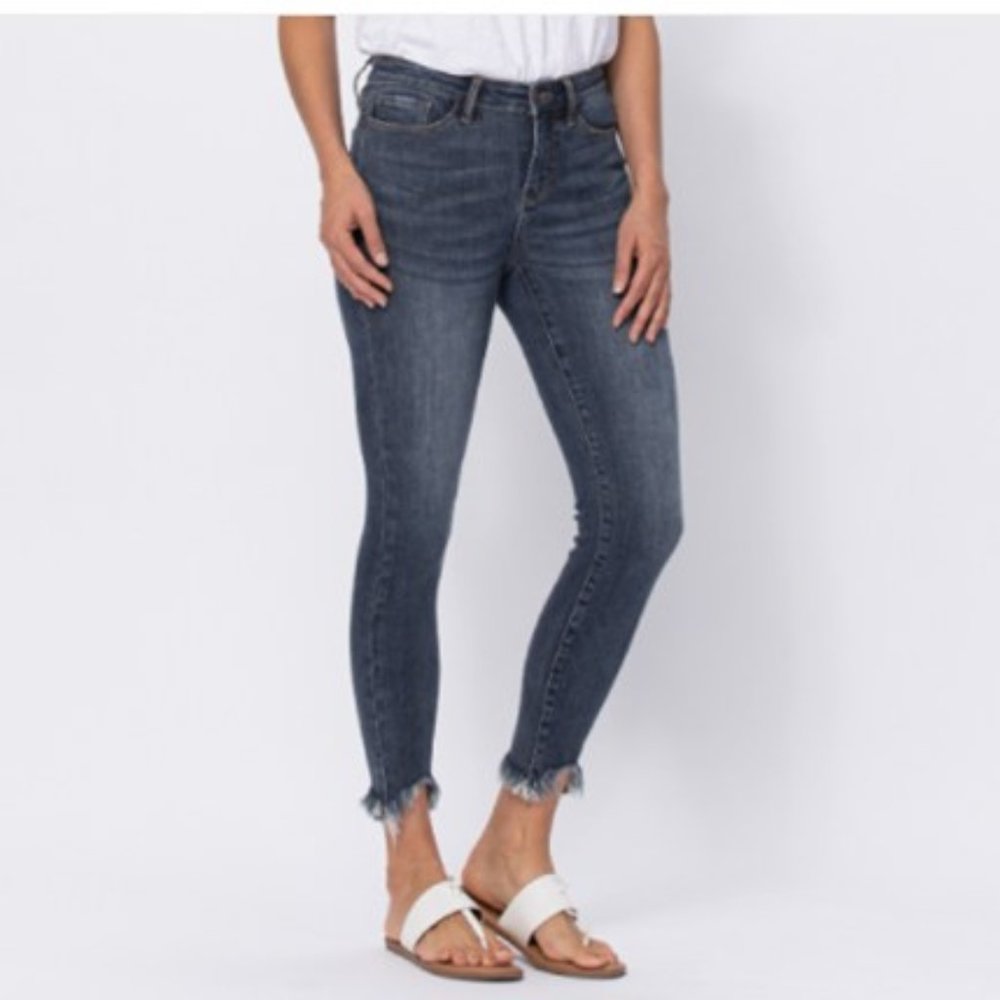 NEW with Tags! Judy Blue Midrise Jeans Shark Bite Hem